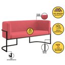Ver imagem 2 de Sofá Namoradeira 2 Lugares Moderna Base Metal Black – Balaqui Cor:rosa
