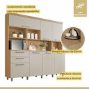 Ver imagem 5 de Cozinha Compacta 7 Portas 2 Gavetas Nesher Nobreza 210cm Mdf Carvalho/greige