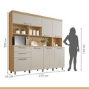 Ver imagem 4 de Cozinha Compacta 7 Portas 2 Gavetas Nesher Nobreza 210cm Mdf Carvalho/greige