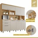 Ver imagem 6 de Cozinha Compacta 7 Portas 2 Gavetas Nesher Nobreza 210cm Mdf Carvalho/greige