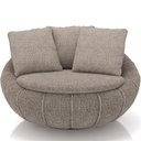 Ver imagem 4 de Poltrona Giratória para Sala de Estar Decorativa Kira M03 Bouclê Bege Escuro - Lyam Decor
