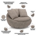 Ver imagem 5 de Poltrona Giratória para Sala de Estar Decorativa Kira M03 Bouclê Bege Escuro - Lyam Decor