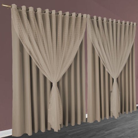 cortina blackout Miami de quarto sala 5,50 x 2,90 bege