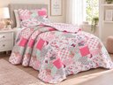 Ver imagem 1 de Kit Colcha Infantil Meninas Dupla Face Solteiro 160x240cm - Garden