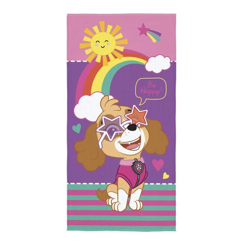 Toalha De Banho Infantil Aveludada Praia Piscina Personagens:Patrulha Canina Rosa