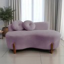 Ver imagem 1 de Namoradeira Sofá Feijão Lounge Orgânica Veludo Rosê