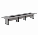 Ver imagem 1 de Mesa de Reunião Corporativa 480cm para 8 Pessoas com Caixa de Tomadas Corporate Cinza/Sagrado/Preto