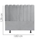 Ver imagem 2 de Cabeceira Estofada Alanis 160cm Queen Suede Cinza Claro