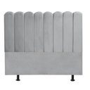 Ver imagem 3 de Cabeceira Estofada Alanis 160cm Queen Suede Cinza Claro