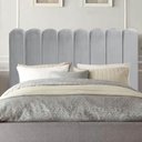 Ver imagem 1 de Cabeceira Estofada Alanis 160cm Queen Suede Cinza Claro