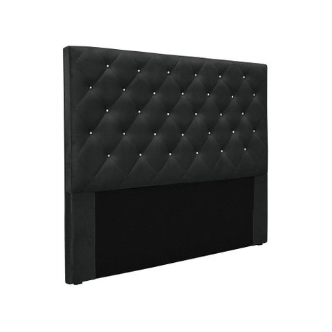 Cabeceira Cama Box Casal 140 Cm Tania Veludo S04 - D'Rossi Cor Preto