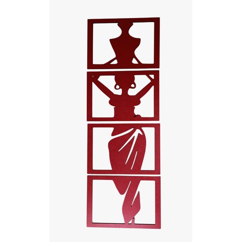 Silhueta Mulher com Jarro:vermelho