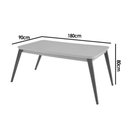 Ver imagem 3 de Sala Jantar Mesa Havana Tampo c/ Vidro Curvo 180cm+6 Cadeiras Maldivas Madeira Naturale/Off White -