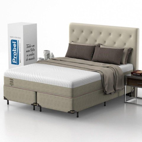 Colchão Queen Probel Espuma D33 + Visco Gel Pró In Box a Vácuo 158x25cm