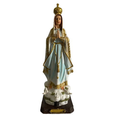 Imagem da Nossa Senhora de Fátima Santa em Resina 30,5 cm