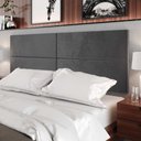 Ver imagem 1 de Cabeceira Estofada Suede Para Cama Box Casal Queen 1,60 Capri - Cinza - Lojas RPM