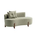 Ver imagem 7 de Kit Decorativo Sofá Curvo Orgânico + 01 Puff e Poltrona Luna Boucle Verde Menta - Montanaris Decor