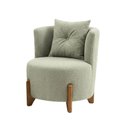 Ver mais imagens de Kit Decorativo Sofá Curvo Orgânico + 01 Puff e Poltrona Luna Boucle Verde Menta - Montanaris Decor