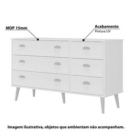 Cômoda com 6 Gavetas - Branco - 2