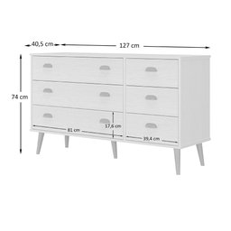 Cômoda com 6 Gavetas - Branco - 5