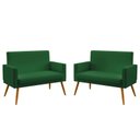 Ver imagem 1 de Kit 2 Poltronas Namoradeira Nina com Rodapé Suede Verde Aradecor