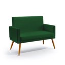 Ver imagem 2 de Kit 2 Poltronas Namoradeira Nina com Rodapé Suede Verde Aradecor