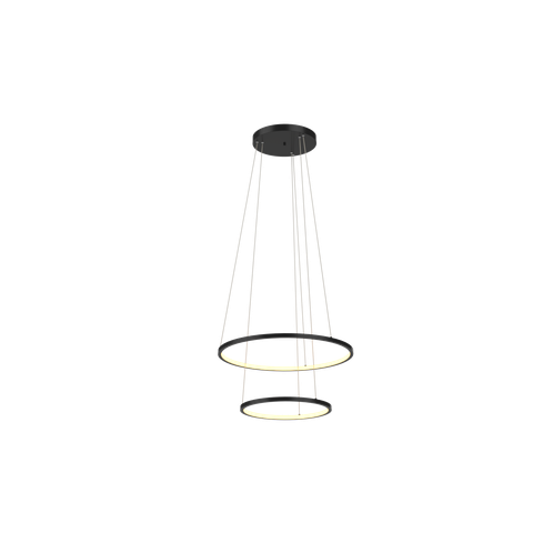 Lustre Pendente Anel de Led Hoop 2 Argolas Aros em Alumínio 43W