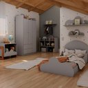 Ver mais imagens de Guarda Roupa Infantil Nuvem 91,8cm com 3 Portas 100% Mdf Cor:fendi