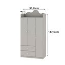 Ver imagem 3 de Guarda Roupa Infantil Nuvem 91,8cm com 3 Portas 100% Mdf Cor:fendi