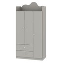 Ver imagem 2 de Guarda Roupa Infantil Nuvem 91,8cm com 3 Portas 100% Mdf Cor:fendi