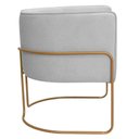 Ver imagem 7 de Poltrona Decorativa Betina Base Aço Ouro Fosco Bouclé Cinza Claro - Nexta Casa