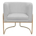 Ver imagem 6 de Poltrona Decorativa Betina Base Aço Ouro Fosco Bouclé Cinza Claro - Nexta Casa