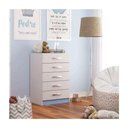 Ver imagem 1 de Cômoda 5 Gavetas Maxi - Branco - Azul Branco - Azul