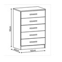 Ver imagem 2 de Cômoda 5 Gavetas Maxi - Branco - Azul Branco - Azul