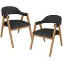 Ver imagem 1 de Kit 02 Cadeiras de Jantar e Estar Living Estofada Nadja L02 Linho Chumbo - Lyam Decor