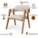 Ver imagem 4 de Kit 04 Cadeiras para Sala de Jantar e Estar Living Estofada Suran L02 Linho Cru - Lyam
