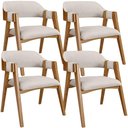 Ver imagem 1 de Kit 04 Cadeiras para Sala de Jantar e Estar Living Estofada Suran L02 Linho Cru - Lyam