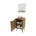 Ver imagem 4 de Conjunto de Banheiro com Gabinete e Espelheira 1 Porta Retrô 45cm Multimóveis CR10169 Amêndoa