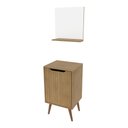 Ver imagem 1 de Conjunto de Banheiro com Gabinete e Espelheira 1 Porta Retrô 45cm Multimóveis CR10169 Amêndoa