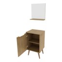 Ver imagem 5 de Conjunto de Banheiro com Gabinete e Espelheira 1 Porta Retrô 45cm Multimóveis CR10169 Amêndoa