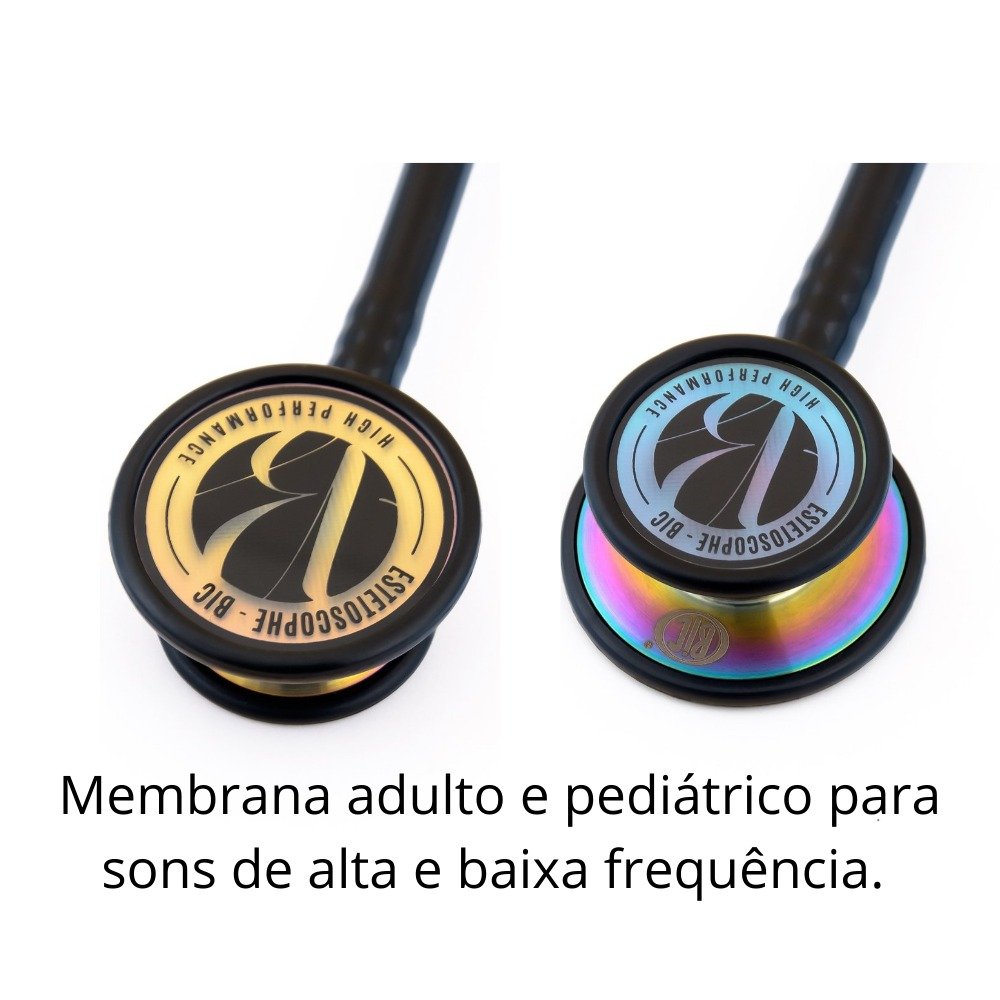 Conjunto Esfigmomanômetro + Estetoscópio Eternity Luxo BIC Cor:Preto Black Rainbow Gold - 5