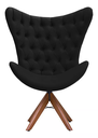 Ver imagem 1 de Poltrona Decorativa 1 Lugar Afrodite Suede Capitone Pe Palito Unidecor Preto