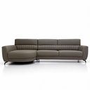 Ver imagem 3 de Sofá com Chaise Maximu 4 Lugares 344cm Cinza Corino Divani