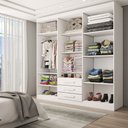 Ver imagem 2 de Guarda-roupa Casal Real 6 Portas 3 Gavetas com Espelho 100% Mdf Branco - Panorama Móveis