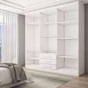 Ver imagem 6 de Guarda-roupa Casal Real 6 Portas 3 Gavetas com Espelho 100% Mdf Branco - Panorama Móveis