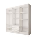 Ver imagem 5 de Guarda-roupa Casal Real 6 Portas 3 Gavetas com Espelho 100% Mdf Branco - Panorama Móveis