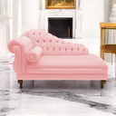 Ver imagem 2 de Recamier Sofá Esquerdo Larissa 150cm Sala Suede Rosa Bebe - Incasa Decor