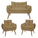 Ver imagem 1 de Kit Sofá Namoradeira Opala + 2 Poltronas Opala Balaqui Decor Cor:capuccino