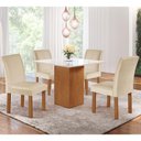 Ver imagem 1 de Conjunto Mesa de Jantar Dakota 4 Cadeiras Napoles Cel Móveis Cinamomo/off White/bege