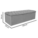 Ver mais imagens de Kit Cabeceira + Calçadeira Baú Capitonê Livia 100cm Solteiro para Cama Box Corino Vermelho - Gat Mag